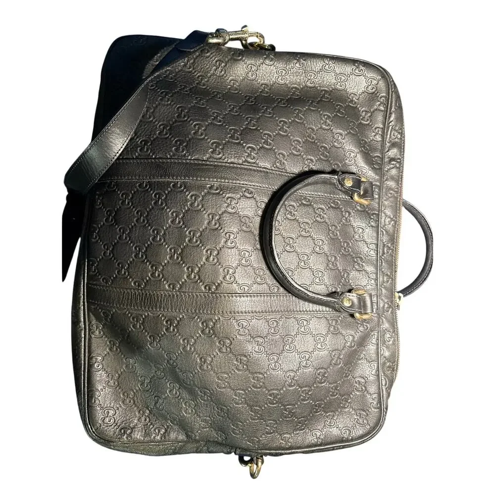 Gucci Guccissima leather zip-around briefcase/messenger bag